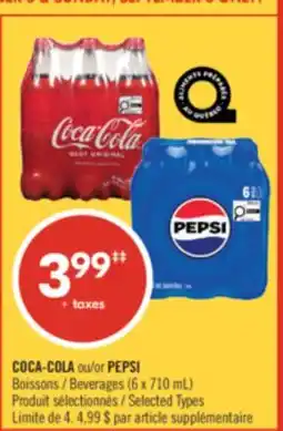 Pharmaprix COCA-COLA or PEPSI Beverages offer
