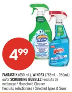 Pharmaprix FANTASTIK (650 mL), WINDEX (765mL - 950mL) or SCRUBBING BUBBLES Household Cleaner offer