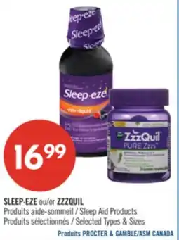 Pharmaprix SLEEP-EZE or ZZZQUIL Sleep Aid Products offer