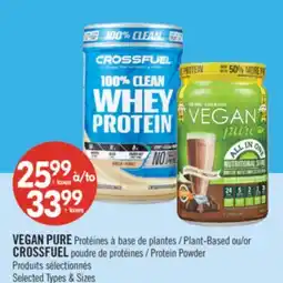 Pharmaprix VEGAN PURE Plant-Based or CROSSFUEL Protein Powder offer