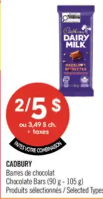 Pharmaprix CADBURY Chocolate Bars (90 g - 105 g) offer