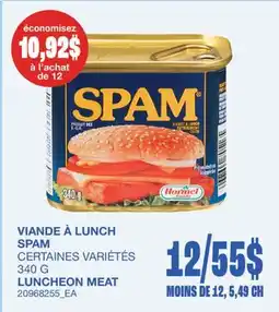 Wholesale Club VIANDE À LUNCH SPAM offer