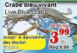 Marche C&T Live Blue crab offer