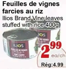Marche C&T Ilios brand vine leaves stuffed with rice offer