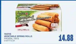 Wholesale Club TASTIE VEGETABLE SPRING ROLLS, 100'S offer