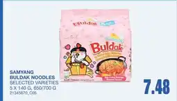 Wholesale Club SAMYANG BULDAK NOODLES, 5 X 140 G, 650/700 G offer
