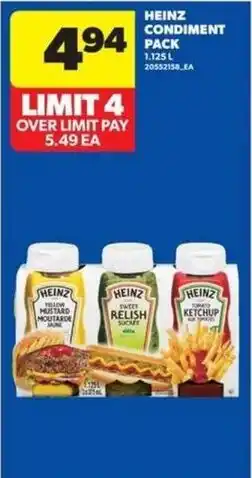 Wholesale Club Heinz condiment pack offer