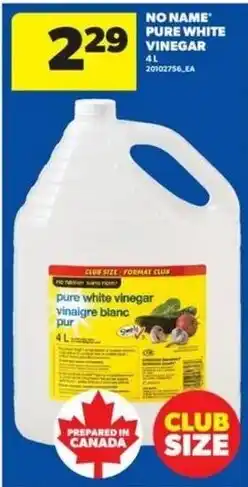 Wholesale Club No Name pure white vinegar offer