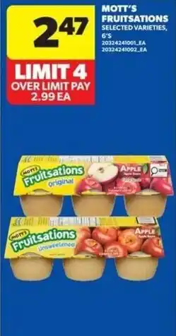 Mott's Fruitsations selected varieties
