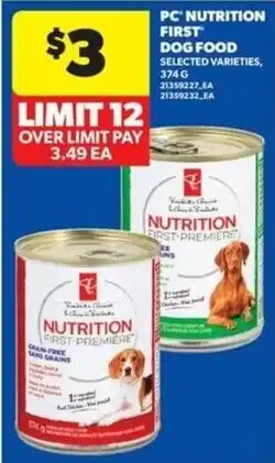 Wholesale Club PC Nutrition First Dog Food offer