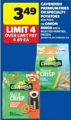 Wholesale Club Cavendish premium fries or specialty potatoes or onion rings offer