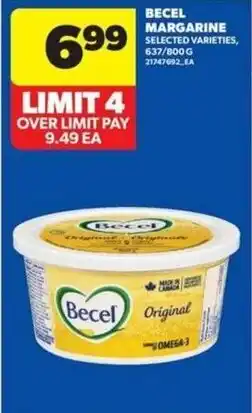 Wholesale Club Becel margarine offer
