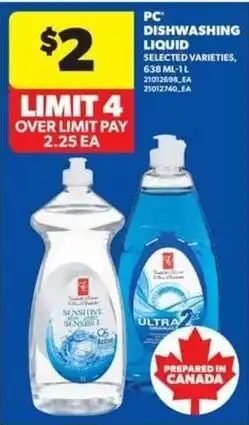Wholesale Club PC dishwashing liquid offer