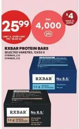 Wholesale Club Rxbar protein bars offer