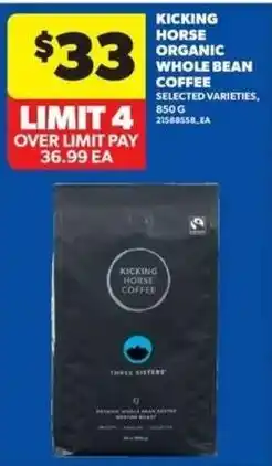 Wholesale Club Kicking Horse Organic Whole Bean Coffee offer