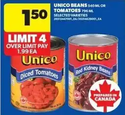 Wholesale Club Unico beans or tomatoes offer