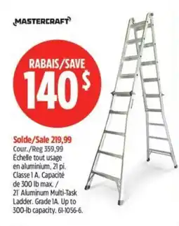 Canadian Tire Mastercraft 21' Aluminum Multi-Task Ladder offer