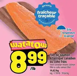 Metro watatow filet de saumon Atlantique canadien ou coho frais offer