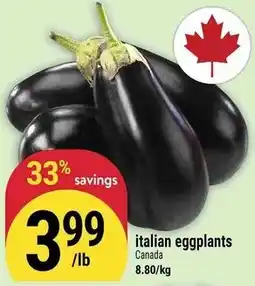 Marché Adonis italian eggplants offer