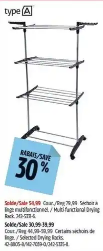 Canadian Tire type A multi-functional drying rack offer