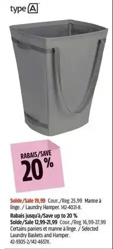 Canadian Tire Laundry Hamper offer
