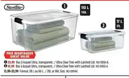 Canadian Tire Sterilite Ultra Clear Tote with Latched Lid offer