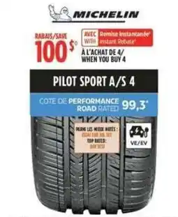 Canadian Tire Michelin pilot sport a/s 4 offer