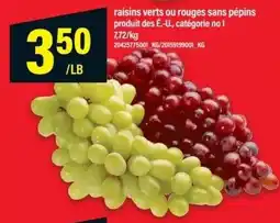 Maxi raisins verts ou rouges sans pépins offer