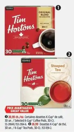 Canadian Tire Tim Hortons K-Cup Coffee Pods offer