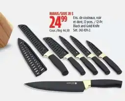 Canadian Tire Black and Gold Knife Set offer