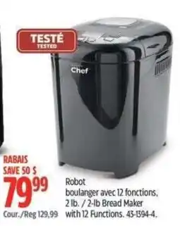 Canadian Tire Chef bread maker offer