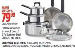 Canadian Tire 9-Pc Stainless-Steel Cookset offer