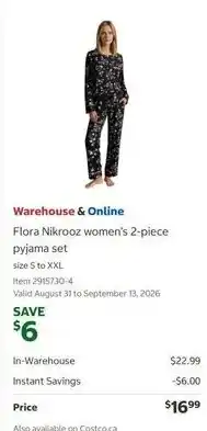 Flora Nikrooz women's 2-piece pyjama set