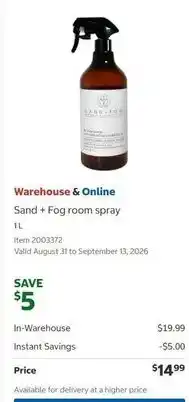 Costco Sand + Fog room spray offer