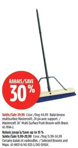 Canadian Tire Mastercraft 24" Multi-Surface Push Broom with Brace offer