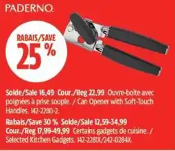 Canadian Tire Paderno can opener with soft-touch handles offer