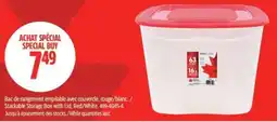 Canadian Tire Turfstore stackable storage box with lid offer