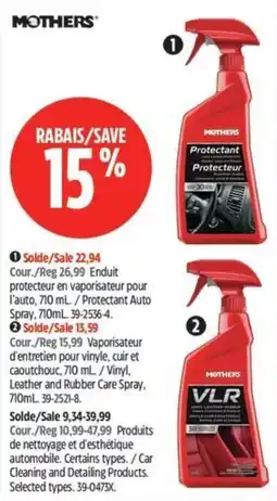 Canadian Tire Mothers protectant auto spray offer