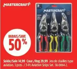 Canadian Tire Mastercraft 3-pc aviation snips set offer