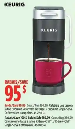 Canadian Tire Keurig supreme single-serve coffeemaker offer