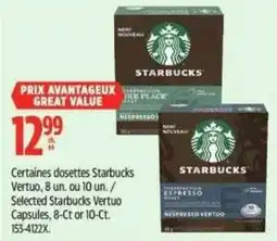 Canadian Tire Selected Starbucks Vertuo Capsules offer