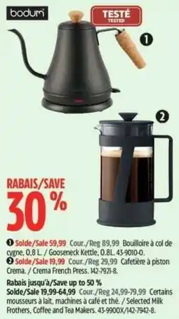 Canadian Tire Bodum Gooseneck Kettle offer