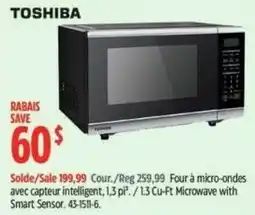 Canadian Tire Toshiba microwave with smart sensor offer