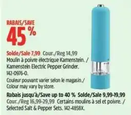 Canadian Tire Kamenstein electric pepper grinder offer