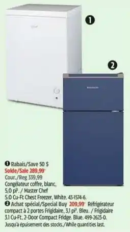 Canadian Tire Master Chef chest freezer offer