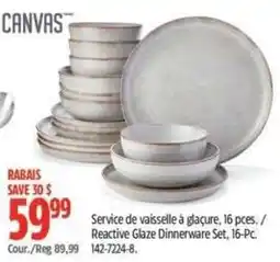 Canadian Tire Canvas reactive glaze dinnerware set offer