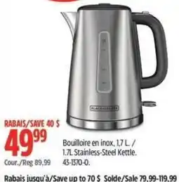 Canadian Tire Black+Decker stainless-steel kettle offer