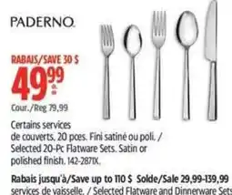 Canadian Tire Paderno selected 20-pc flatware sets offer