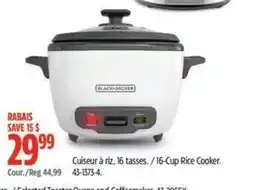 Canadian Tire Black & Decker 16-Cup Rice Cooker offer