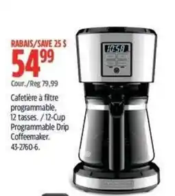 Canadian Tire Cafetiere a filtre programmable offer